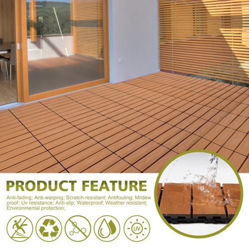 Famobay 12" X 12" Composite Interlocking Deck Tiles & Reviews Wayfair